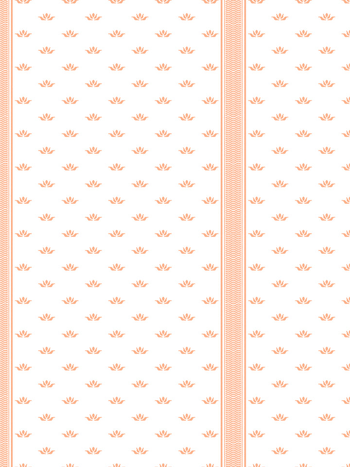 'Lotus Line' Wallpaper by Wallshoppe - Coral