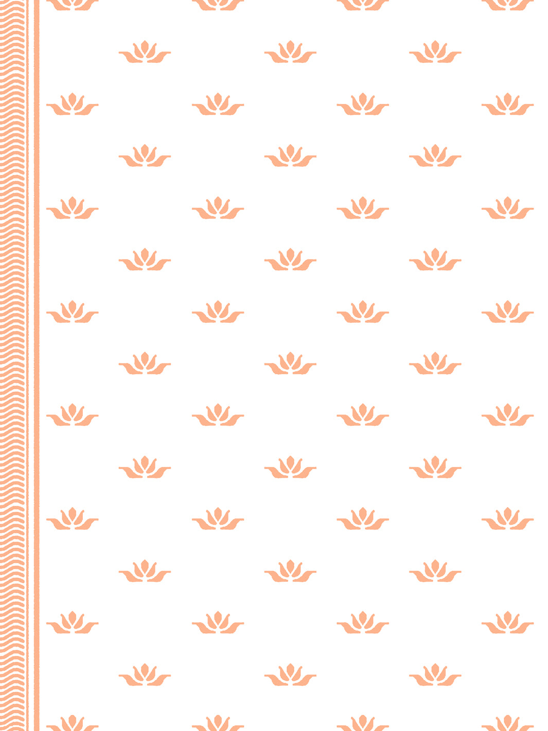 'Lotus Line' Wallpaper by Wallshoppe - Coral