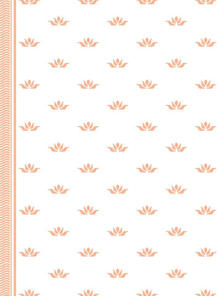 'Lotus Line' Wallpaper by Wallshoppe - Coral