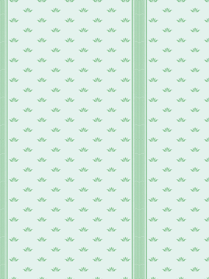 'Lotus Line' Wallpaper by Wallshoppe - Crisp Mint