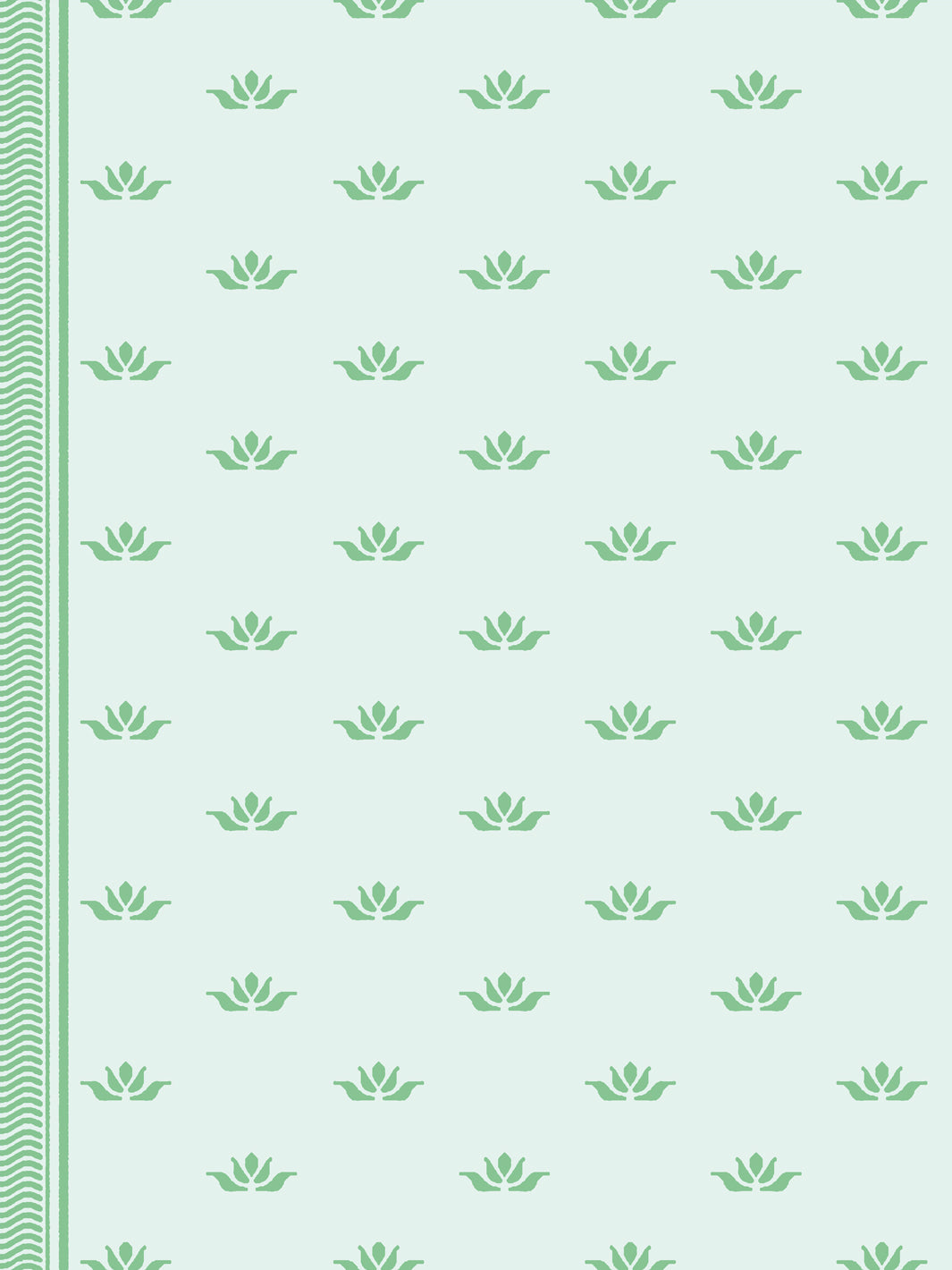 'Lotus Line' Wallpaper by Wallshoppe - Crisp Mint