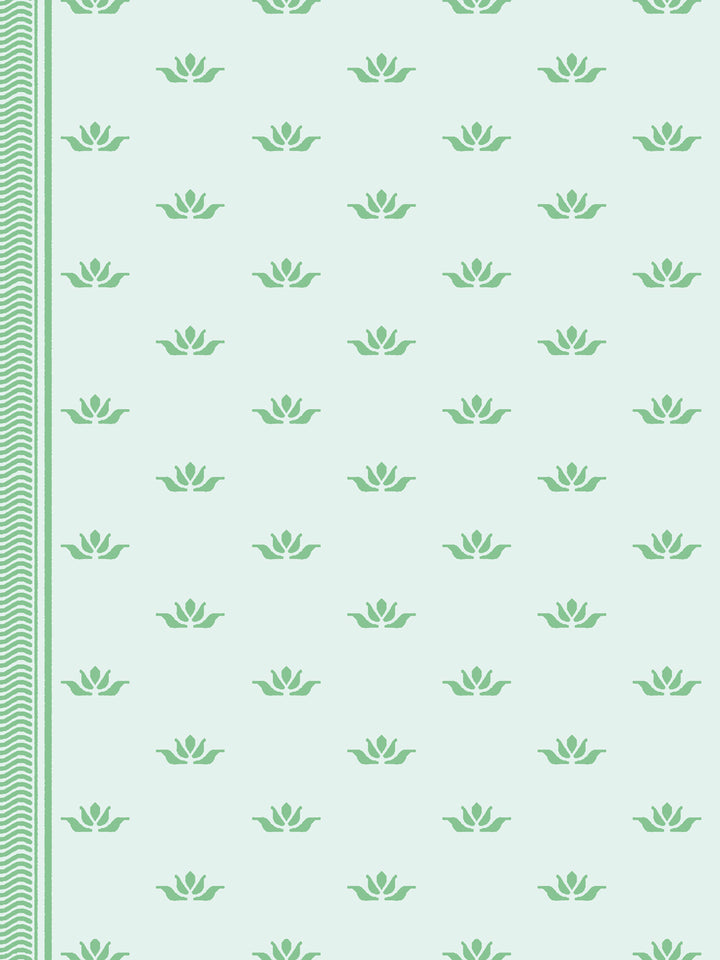 'Lotus Line' Wallpaper by Wallshoppe - Crisp Mint