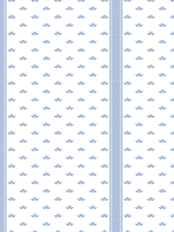 'Lotus Line' Wallpaper by Wallshoppe - Delph Blue