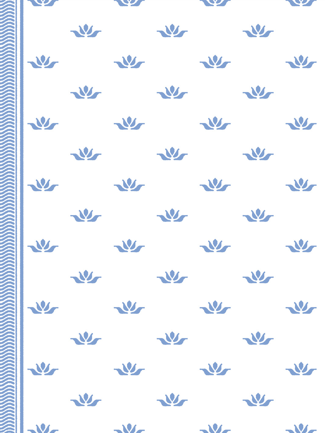 'Lotus Line' Wallpaper by Wallshoppe - Delph Blue