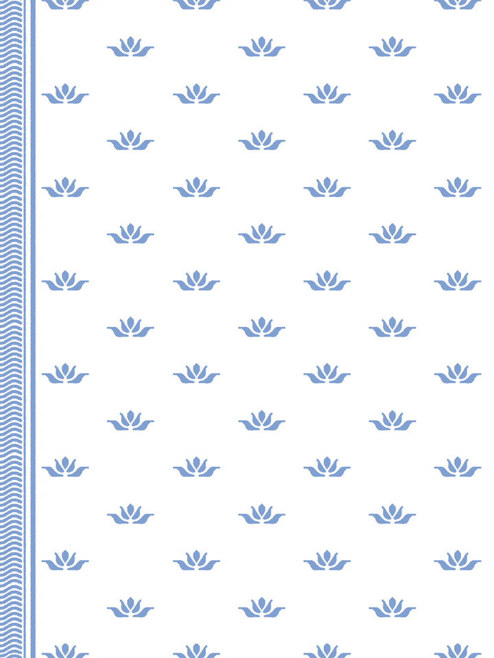 'Lotus Line' Wallpaper by Wallshoppe - Delph Blue