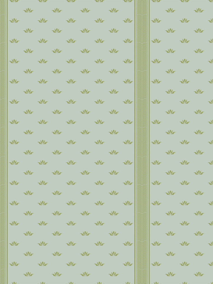 'Lotus Line' Wallpaper by Wallshoppe - Dried Thyme