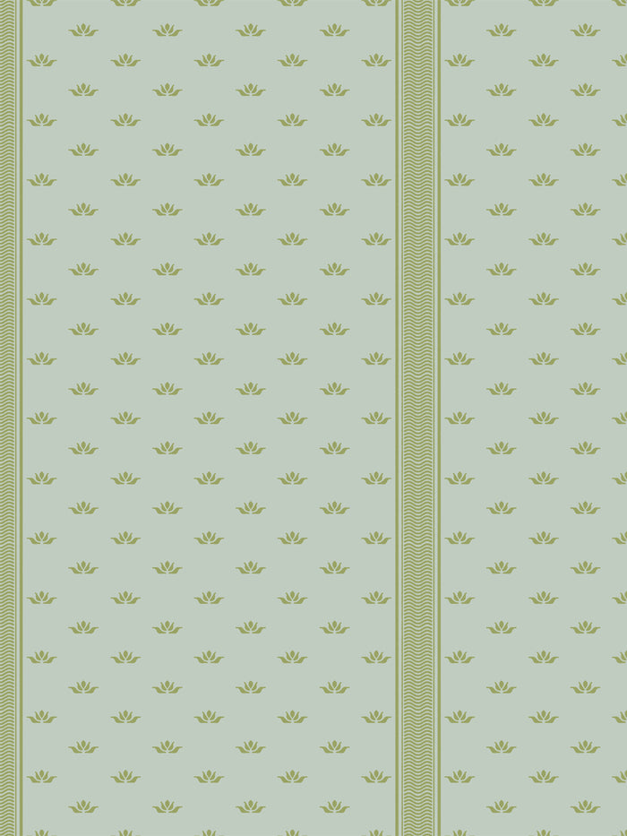'Lotus Line' Wallpaper by Wallshoppe - Dried Thyme