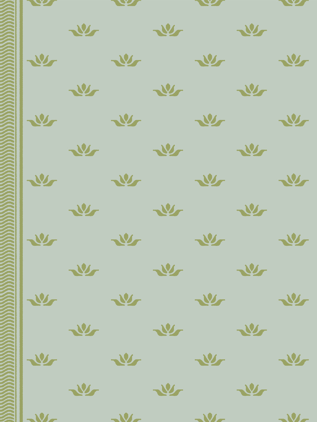 'Lotus Line' Wallpaper by Wallshoppe - Dried Thyme