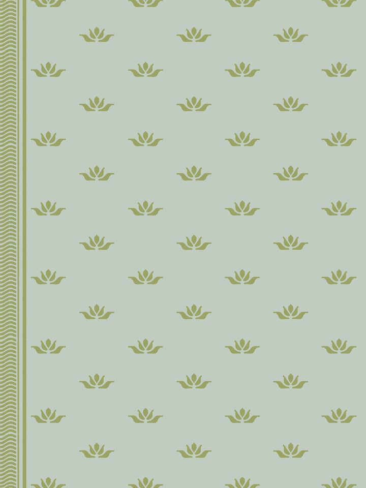 'Lotus Line' Wallpaper by Wallshoppe - Dried Thyme