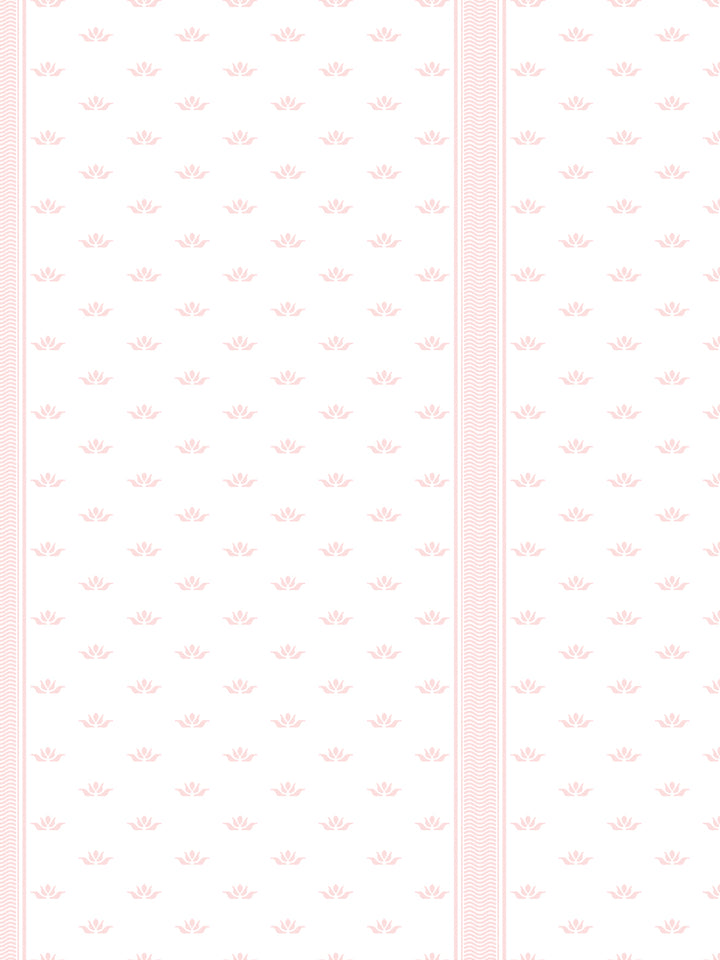 'Lotus Line' Wallpaper by Wallshoppe - Dusty Pink