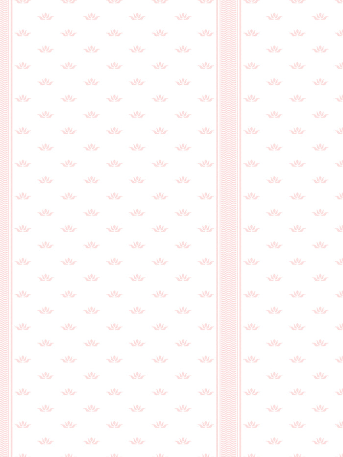 'Lotus Line' Wallpaper by Wallshoppe - Dusty Pink