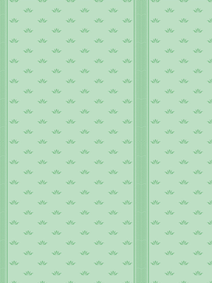 'Lotus Line' Wallpaper by Wallshoppe - Kelly Green