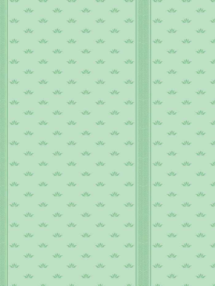 'Lotus Line' Wallpaper by Wallshoppe - Kelly Green