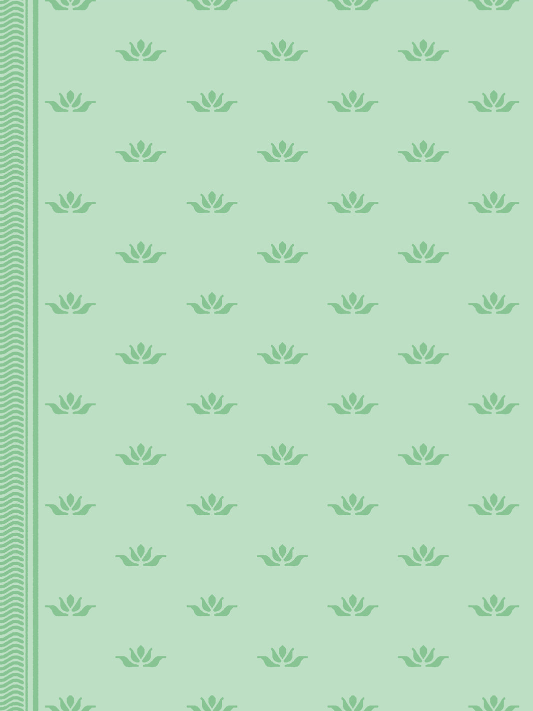 'Lotus Line' Wallpaper by Wallshoppe - Kelly Green