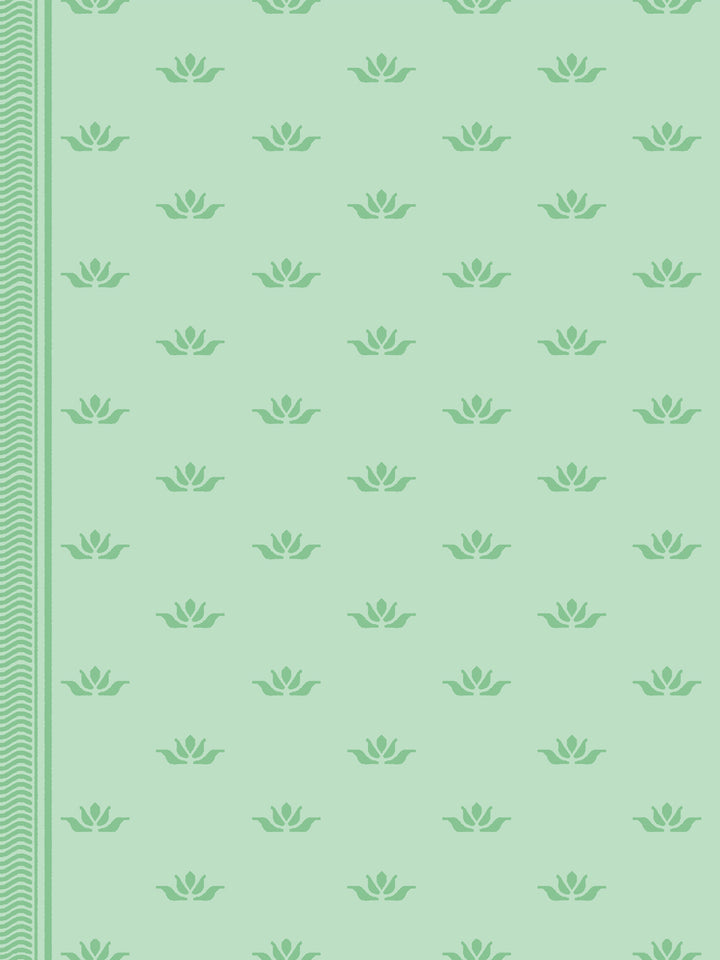 'Lotus Line' Wallpaper by Wallshoppe - Kelly Green