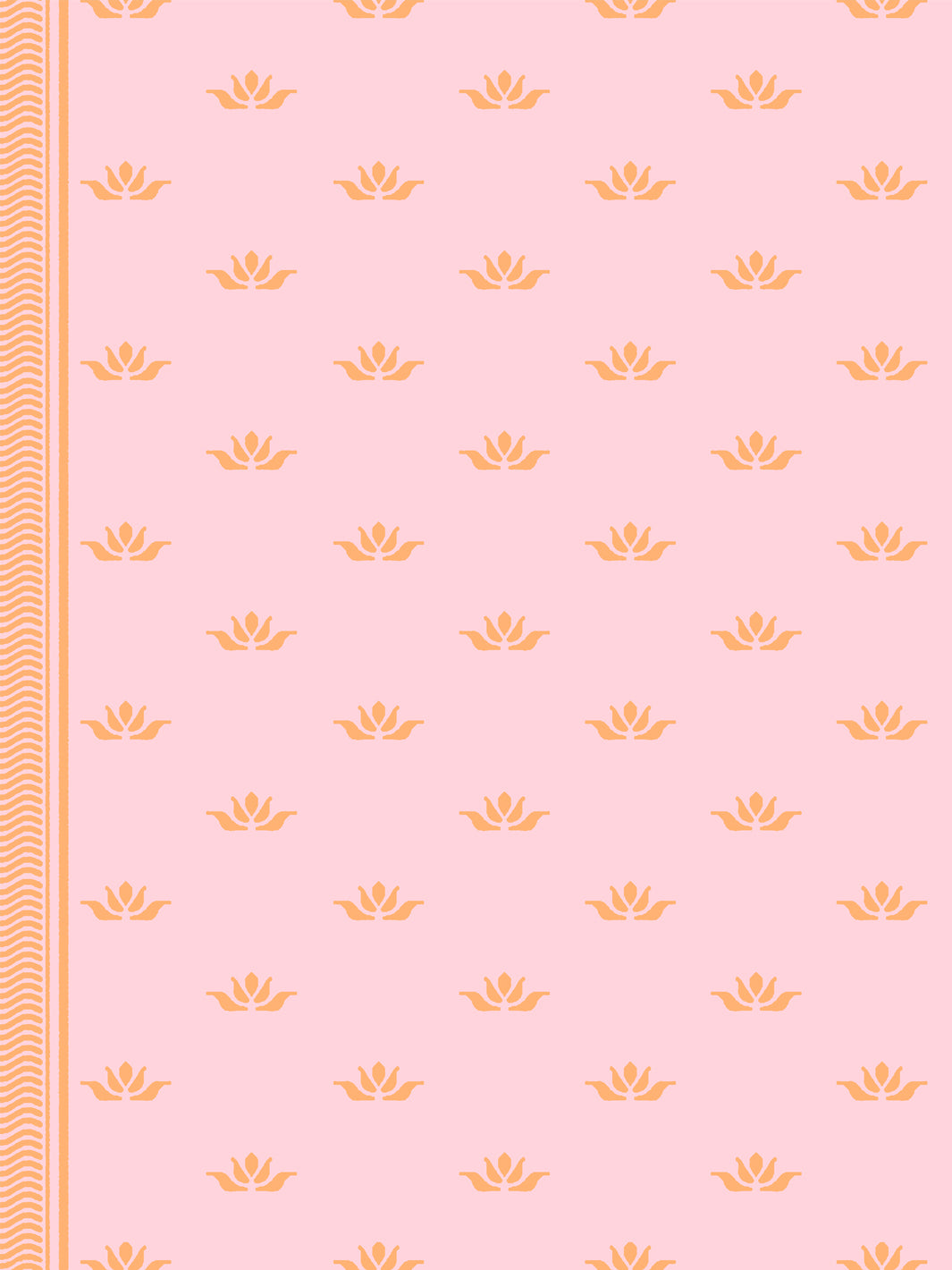 'Lotus Line' Wallpaper by Wallshoppe - Papaya Pink