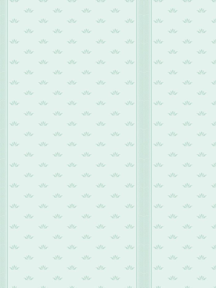 'Lotus Line' Wallpaper by Wallshoppe - Seafoam Solace