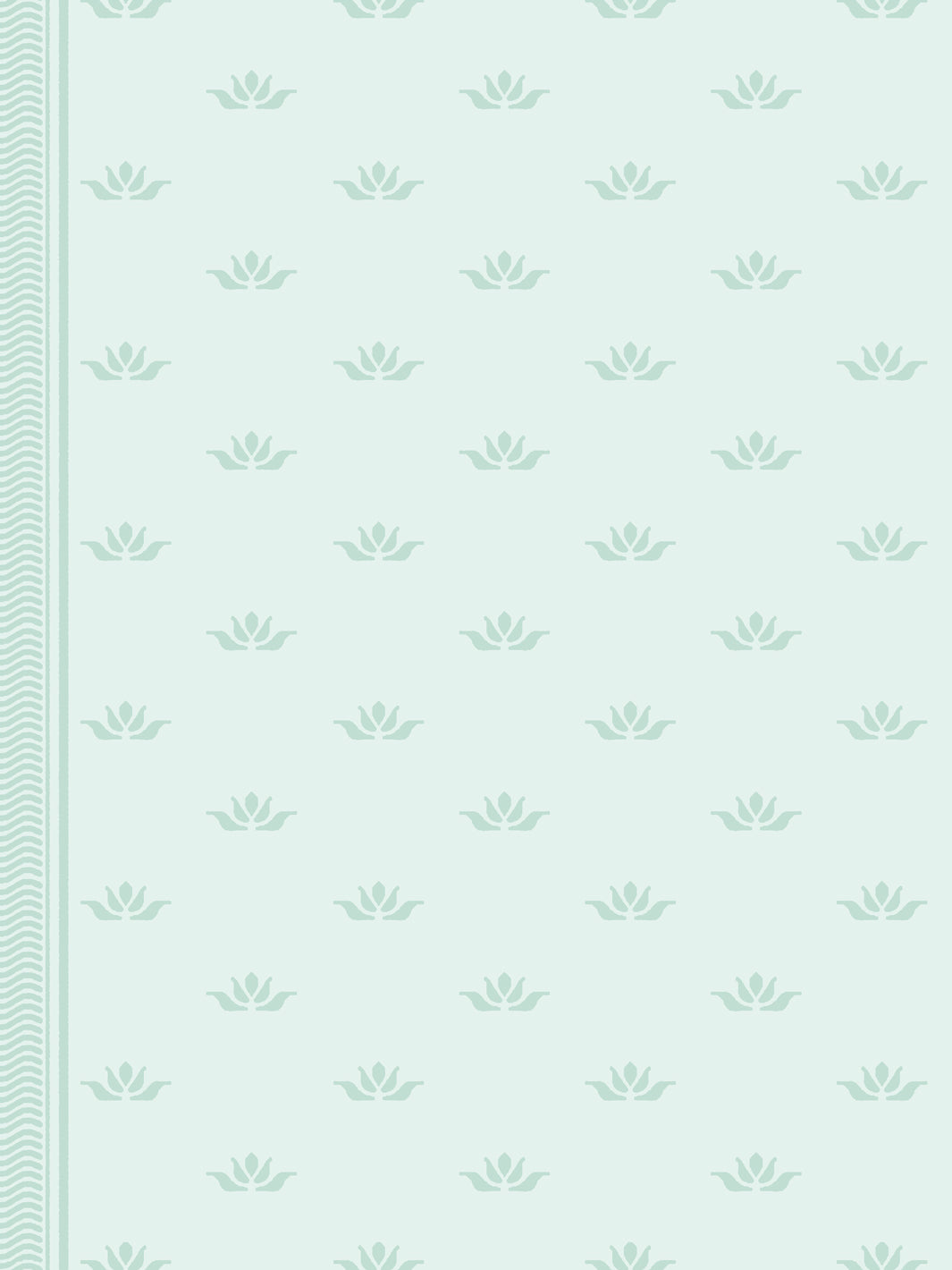 'Lotus Line' Wallpaper by Wallshoppe - Seafoam Solace