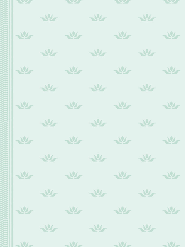 'Lotus Line' Wallpaper by Wallshoppe - Seafoam Solace