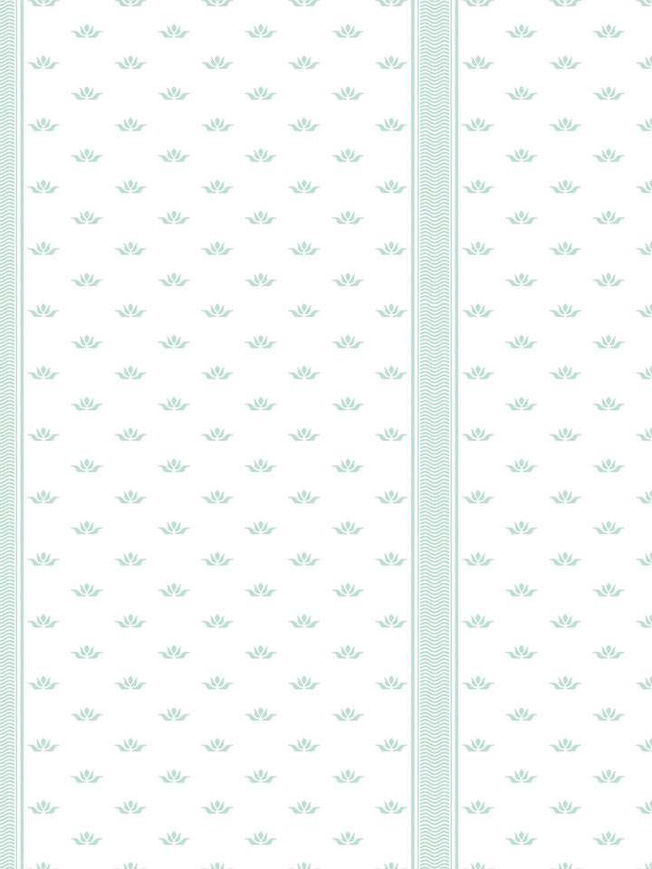 'Lotus Line' Wallpaper by Wallshoppe - Seafoam