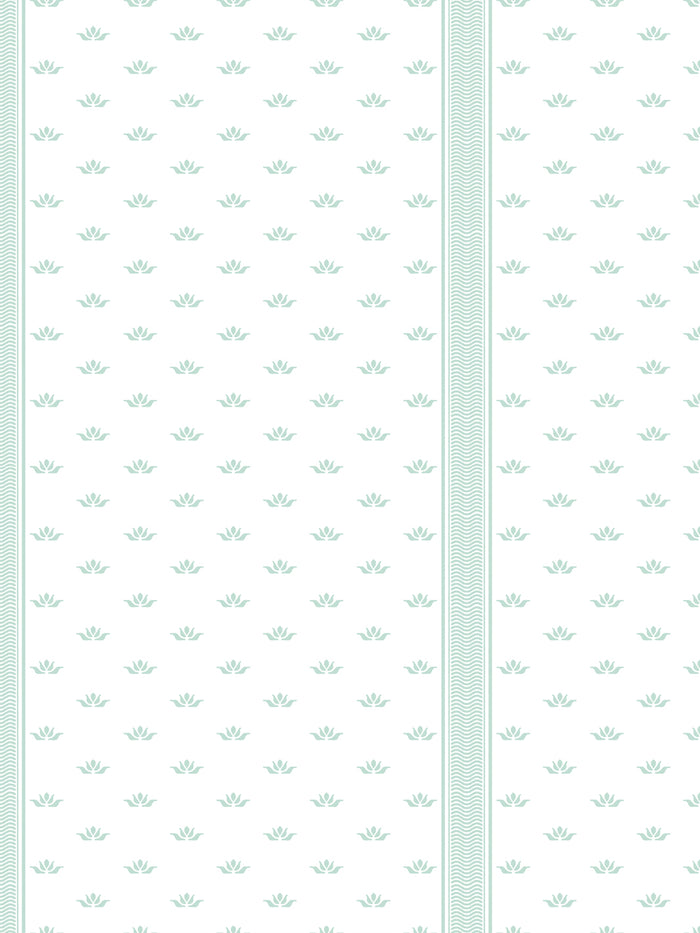 'Lotus Line' Wallpaper by Wallshoppe - Seafoam