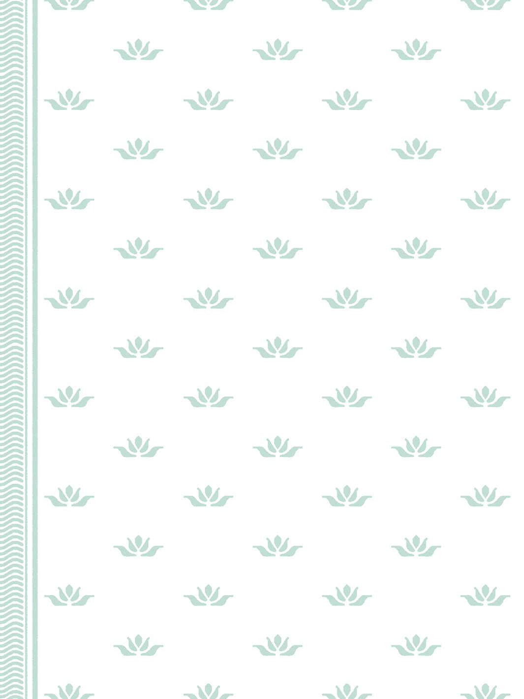 'Lotus Line' Wallpaper by Wallshoppe - Seafoam