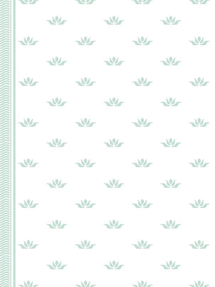 'Lotus Line' Wallpaper by Wallshoppe - Seafoam