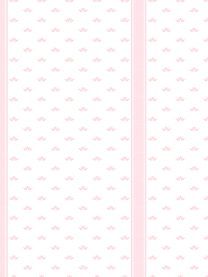 'Lotus Line' Wallpaper by Wallshoppe - Soft Petal