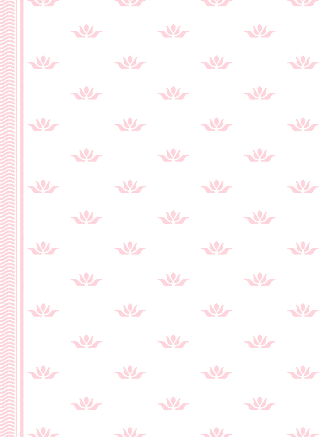 'Lotus Line' Wallpaper by Wallshoppe - Soft Petal