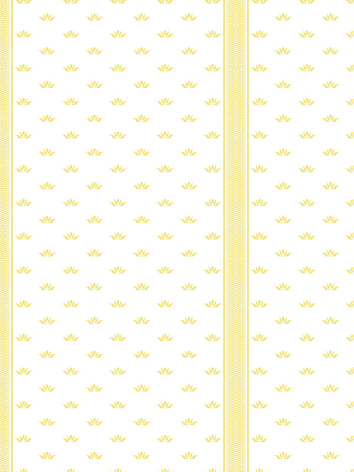 'Lotus Line' Wallpaper by Wallshoppe - Sunny Yellow