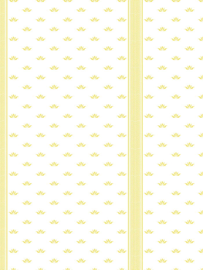 'Lotus Line' Wallpaper by Wallshoppe - Sunny Yellow