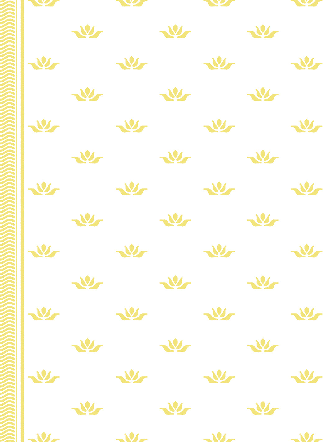'Lotus Line' Wallpaper by Wallshoppe - Sunny Yellow