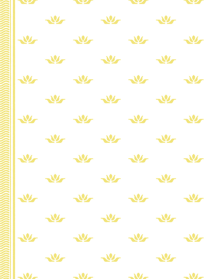 'Lotus Line' Wallpaper by Wallshoppe - Sunny Yellow