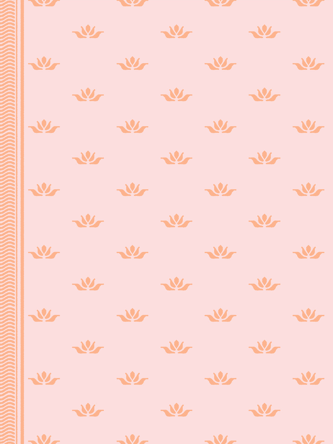 'Lotus Line' Wallpaper by Wallshoppe - Tangerine Blush