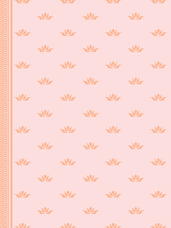 'Lotus Line' Wallpaper by Wallshoppe - Tangerine Blush