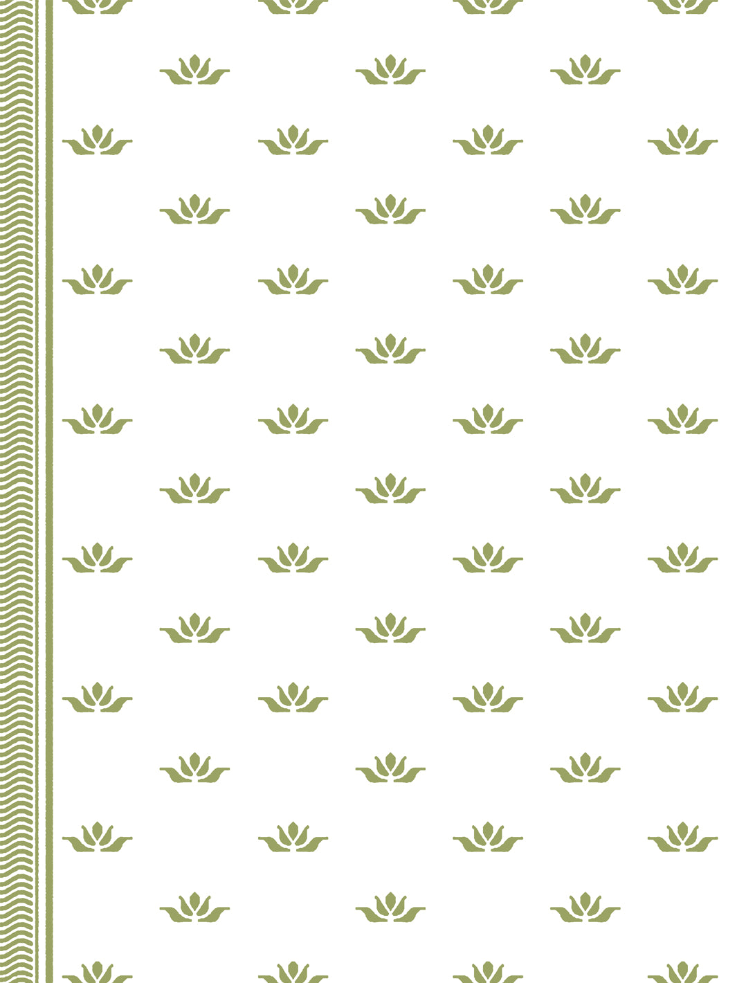 'Lotus Line' Wallpaper by Wallshoppe - Warm Olive