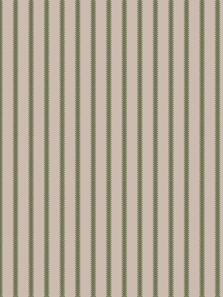 'Love Vine' Wallpaper by Flint Wood & Hicks - Dark Olive on Tan
