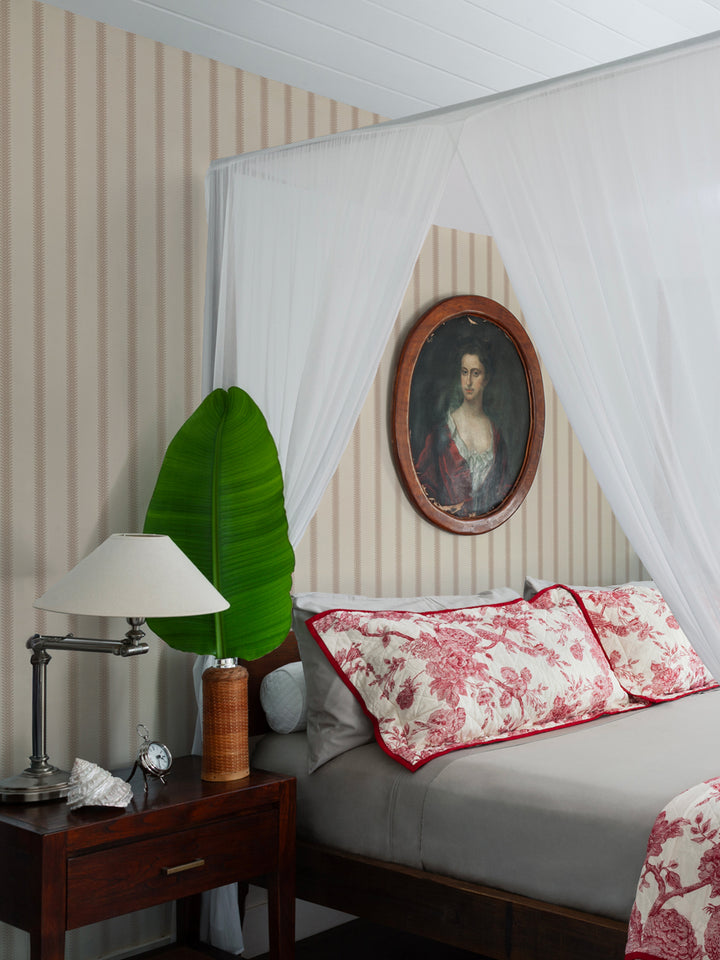 'Love Vine' Wallpaper by Flint Wood & Hicks - Light Brown on Khaki