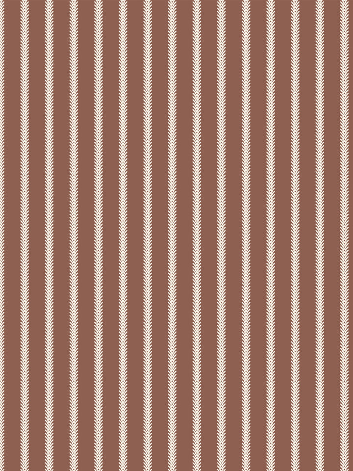 'Love Vine' Wallpaper by Flint Wood & Hicks - Light Eggshell on Red Brown
