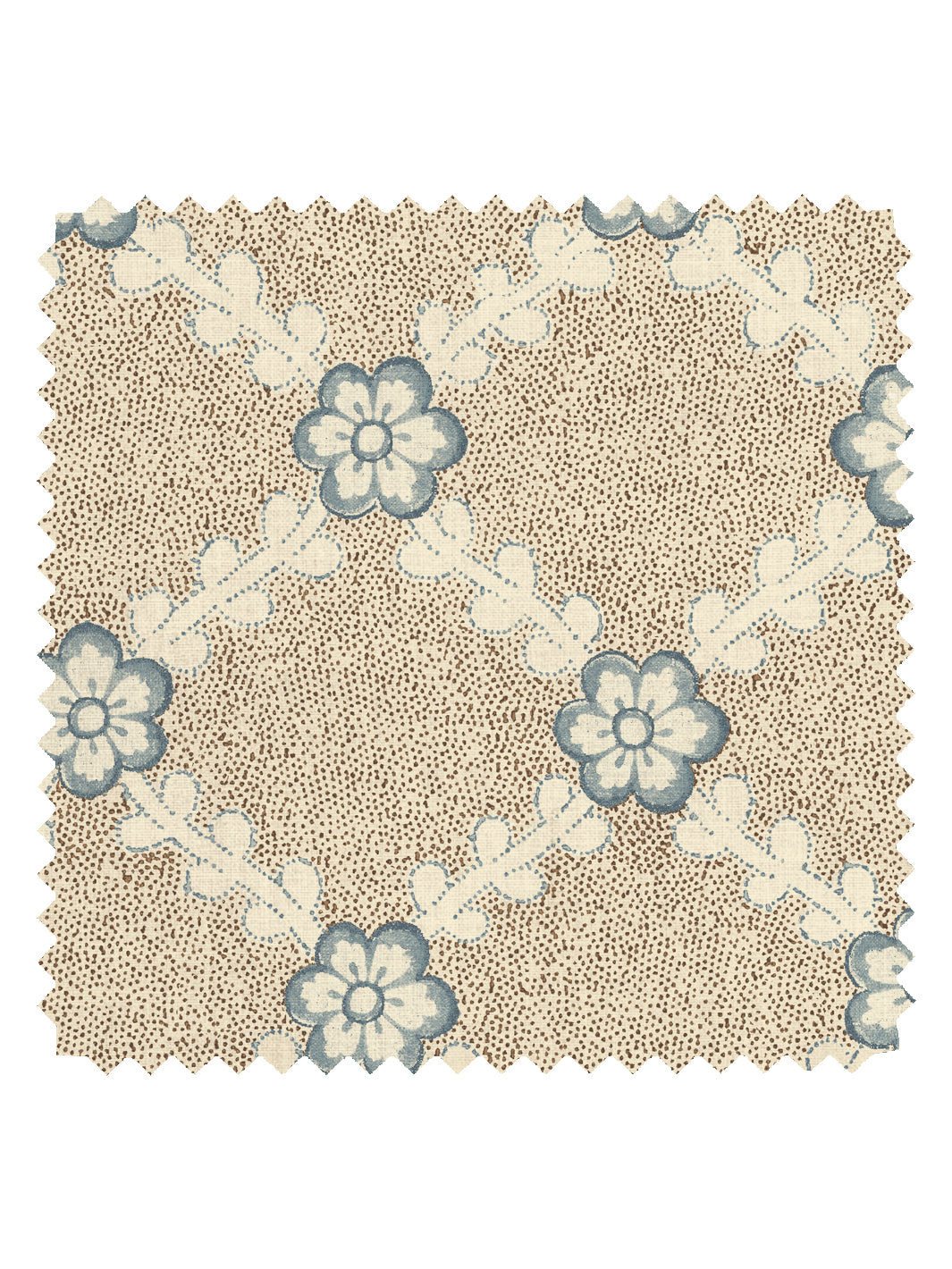 'Lucia' Tea Stained Linen Fabric by Nathan Turner - Brown Blue