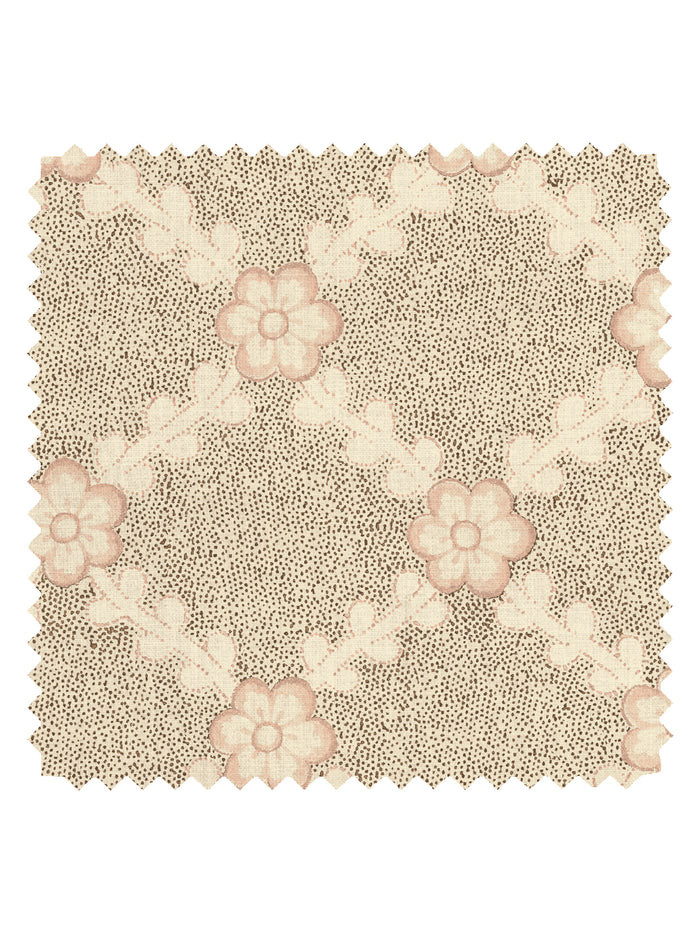 'Lucia' Tea Stained Linen Fabric by Nathan Turner - Brown Pink