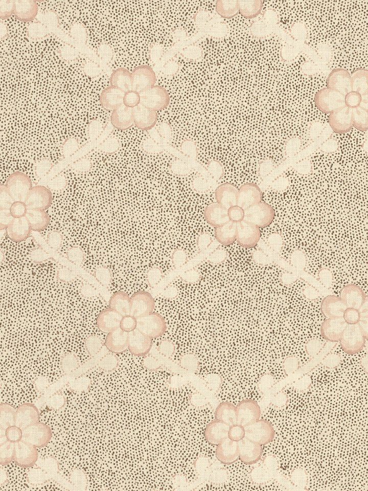 'Lucia' Tea Stained Linen Fabric by Nathan Turner - Pink