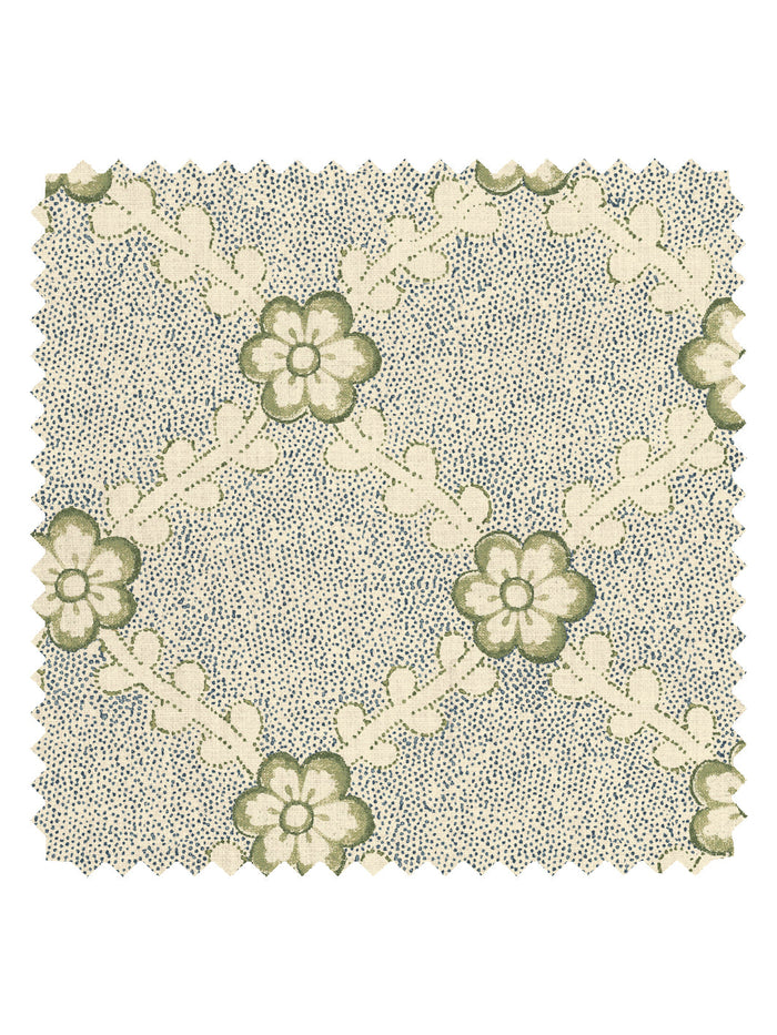 'Lucia' Tea Stained Linen Fabric by Nathan Turner - Dark Blue Green