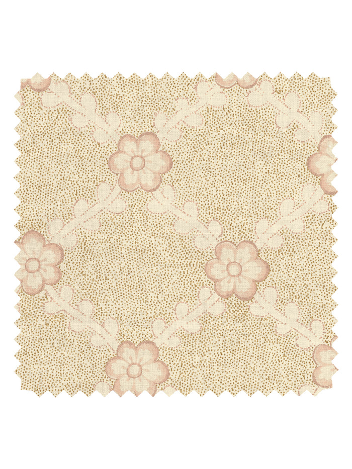 'Lucia' Tea Stained Linen Fabric by Nathan Turner - Gold Pink