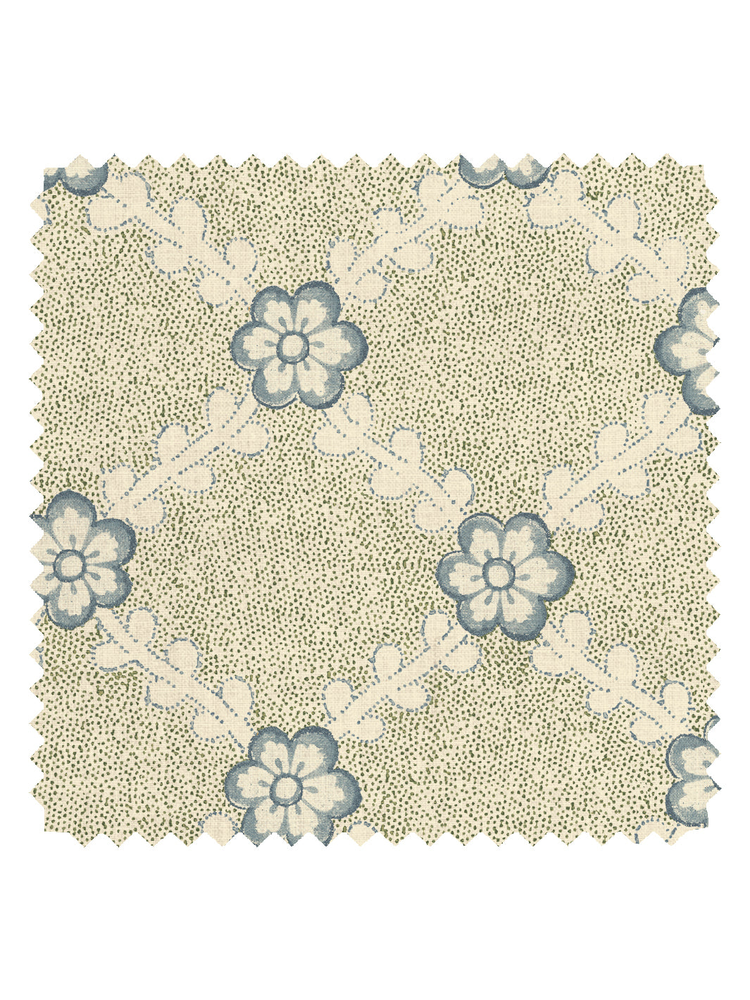 'Lucia' Tea Stained Linen Fabric by Nathan Turner - Green Blue