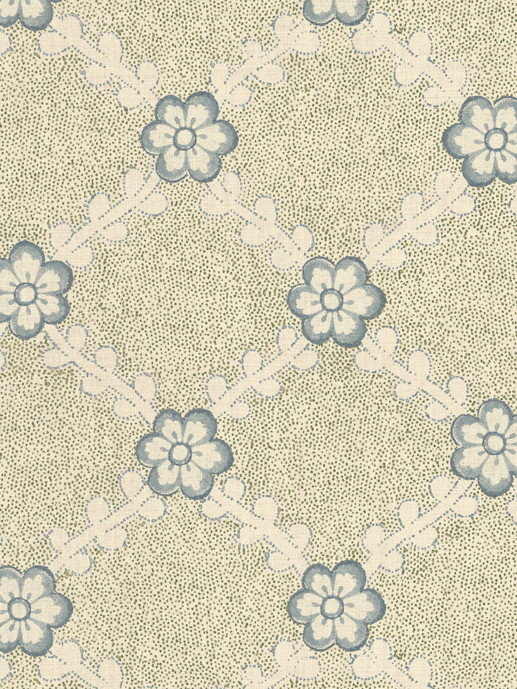 'Lucia' Tea Stained Linen Fabric by Nathan Turner - Green Blue