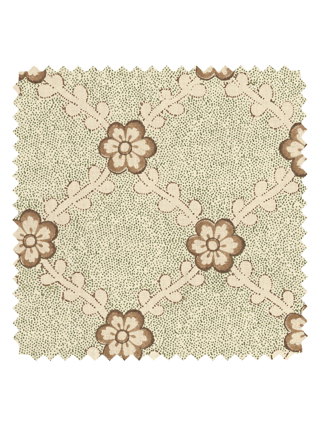 'Lucia' Tea Stained Linen Fabric by Nathan Turner - Green Brown