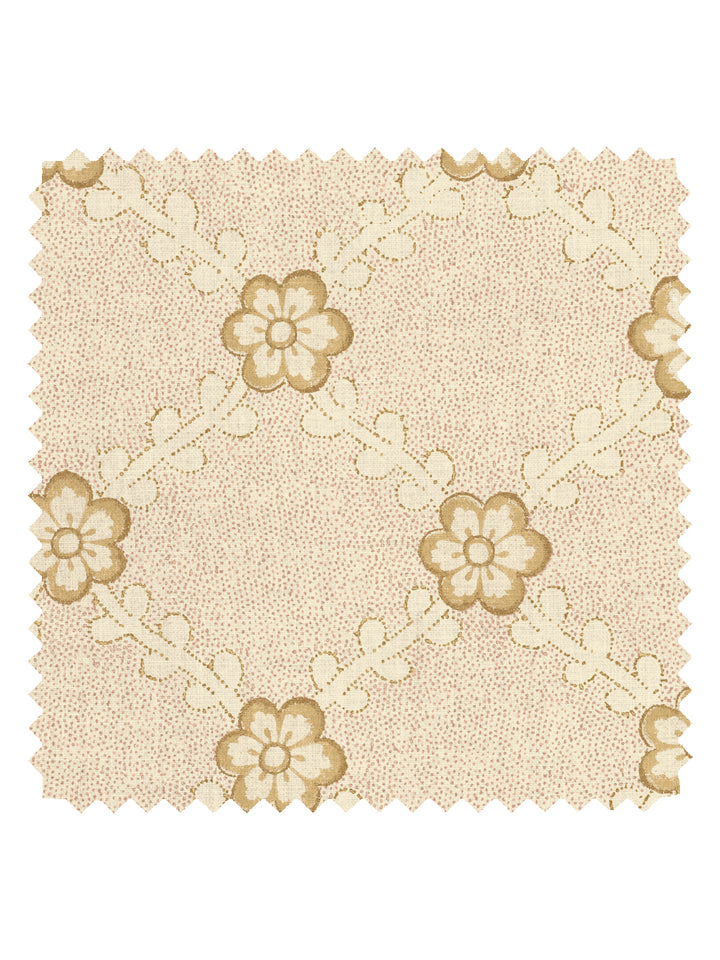 'Lucia' Tea Stained Linen Fabric by Nathan Turner - Pink Gold