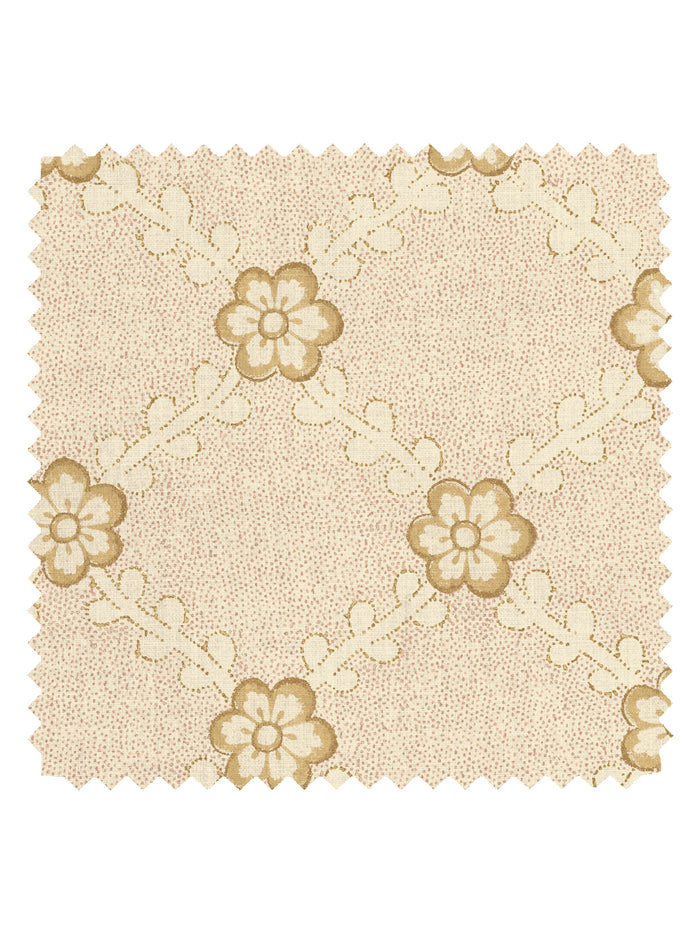 'Lucia' Tea Stained Linen Fabric by Nathan Turner - Pink Gold