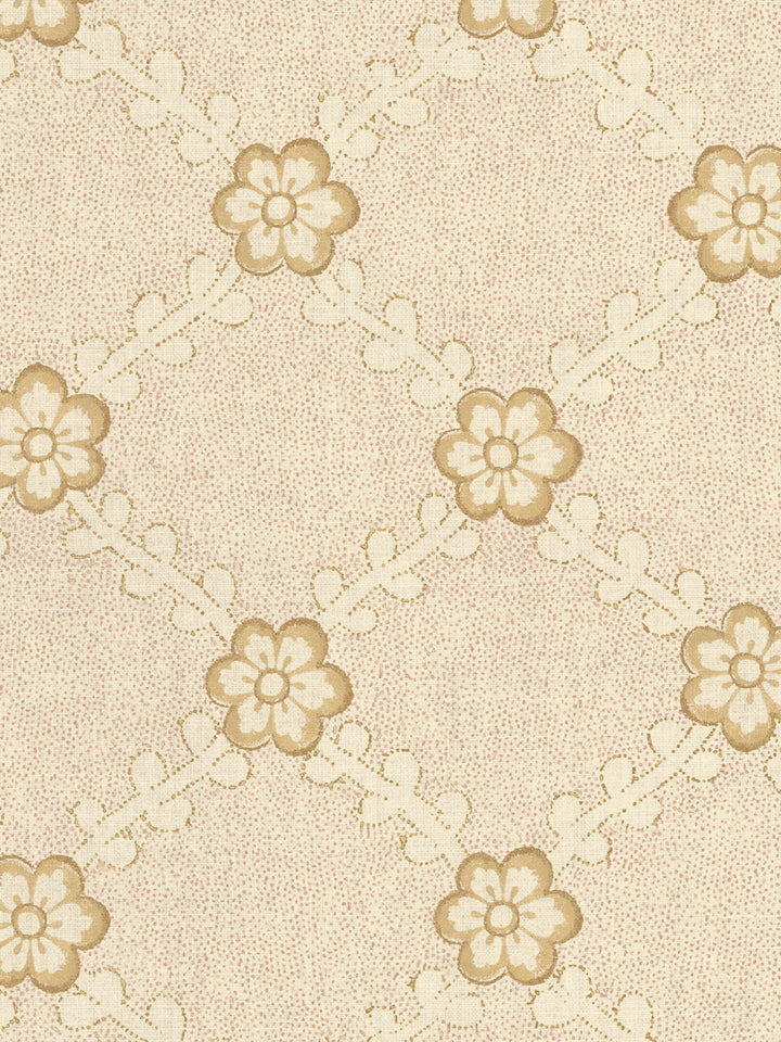 'Lucia' Tea Stained Linen Fabric by Nathan Turner - Pink Gold